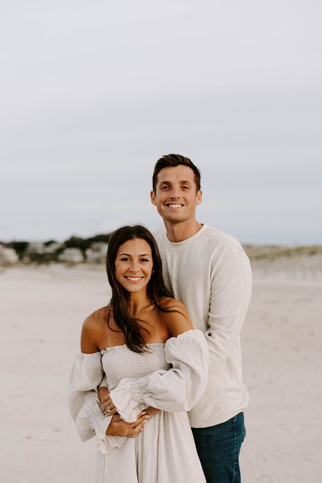 Lively Beach Engagement Photos at Plymouth MA White Horse Beach