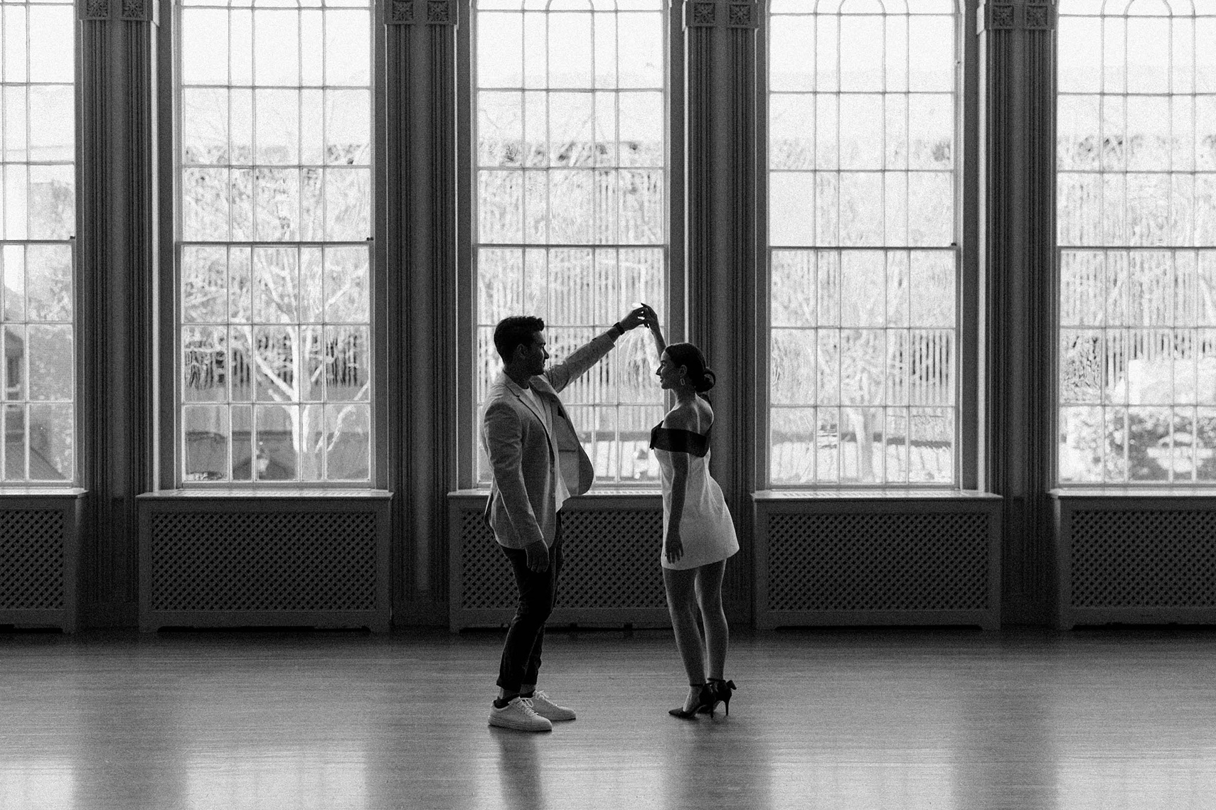Man and woman dance together at Essex Peabody Museum