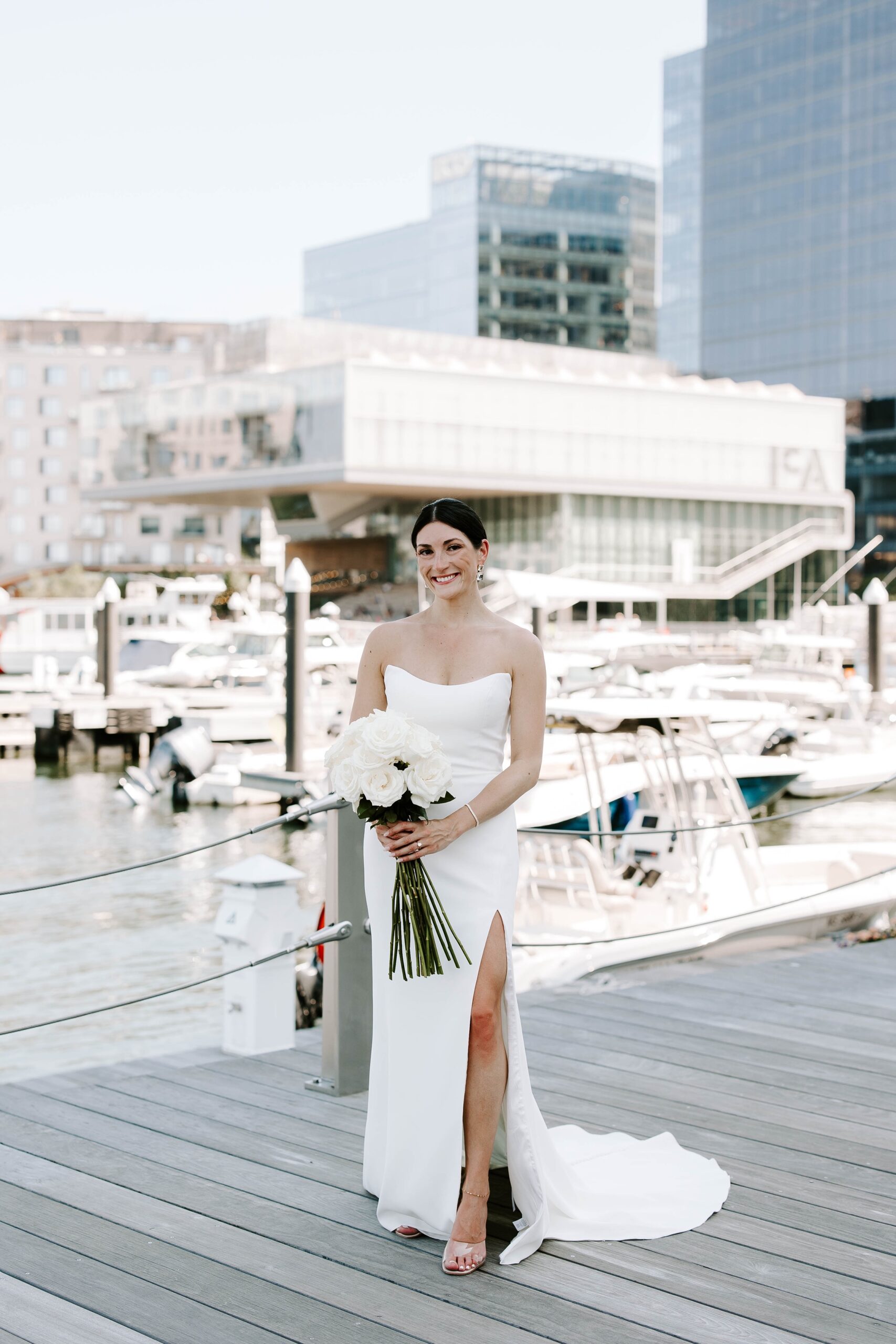 Bridal portraits at the Boston Seaport
