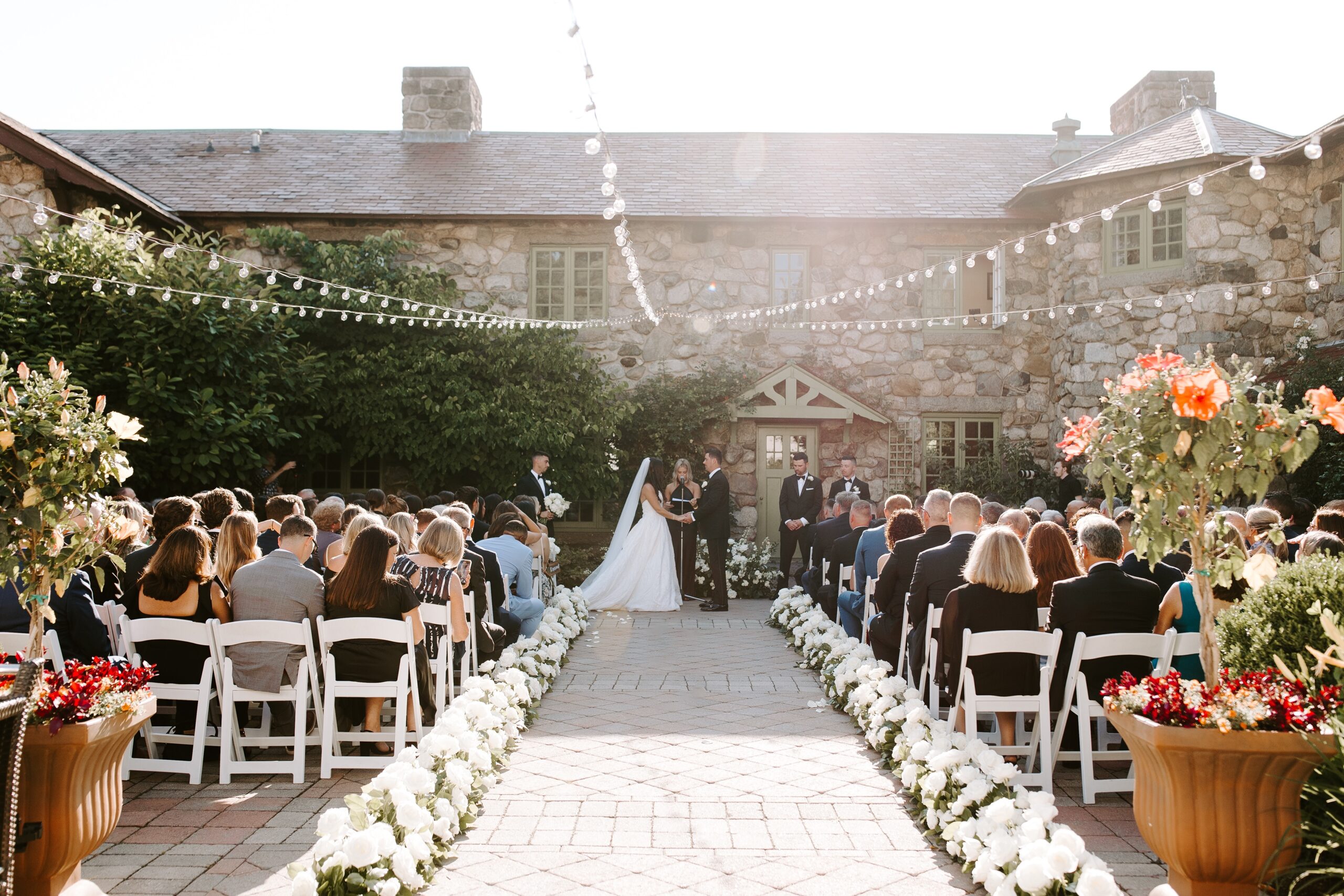 Outdoor ceremony at the Willowdale Estate wedding