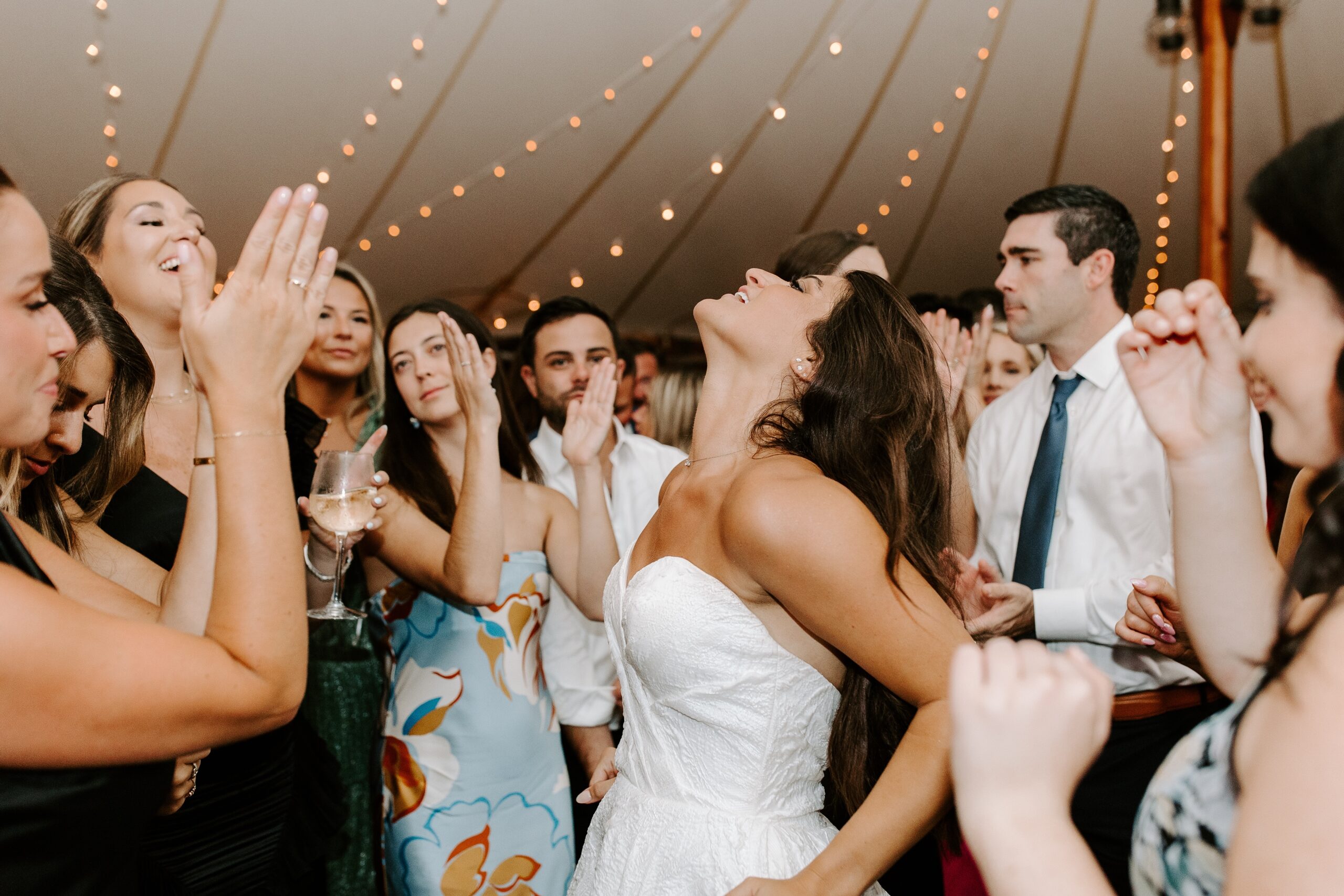 Bride and groom on the dance floor at Willowdale Estate wedding reception