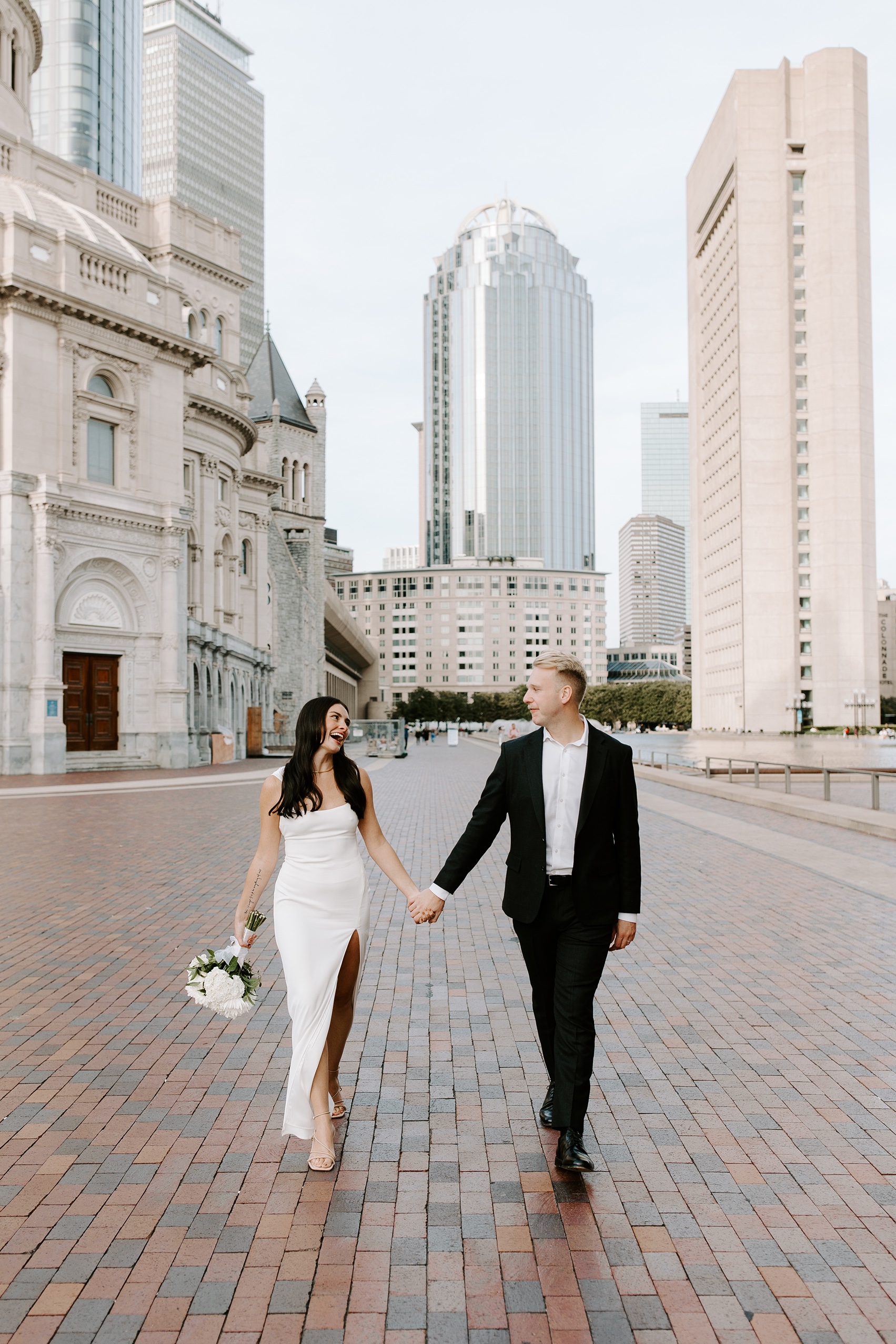 Bride and groom at Boston elopement