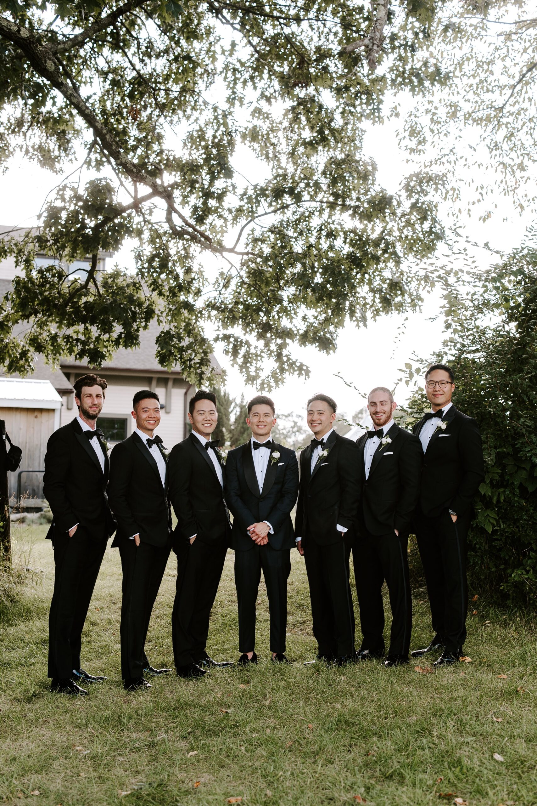 Groom and groomsmen at LaBelle Winery wedding