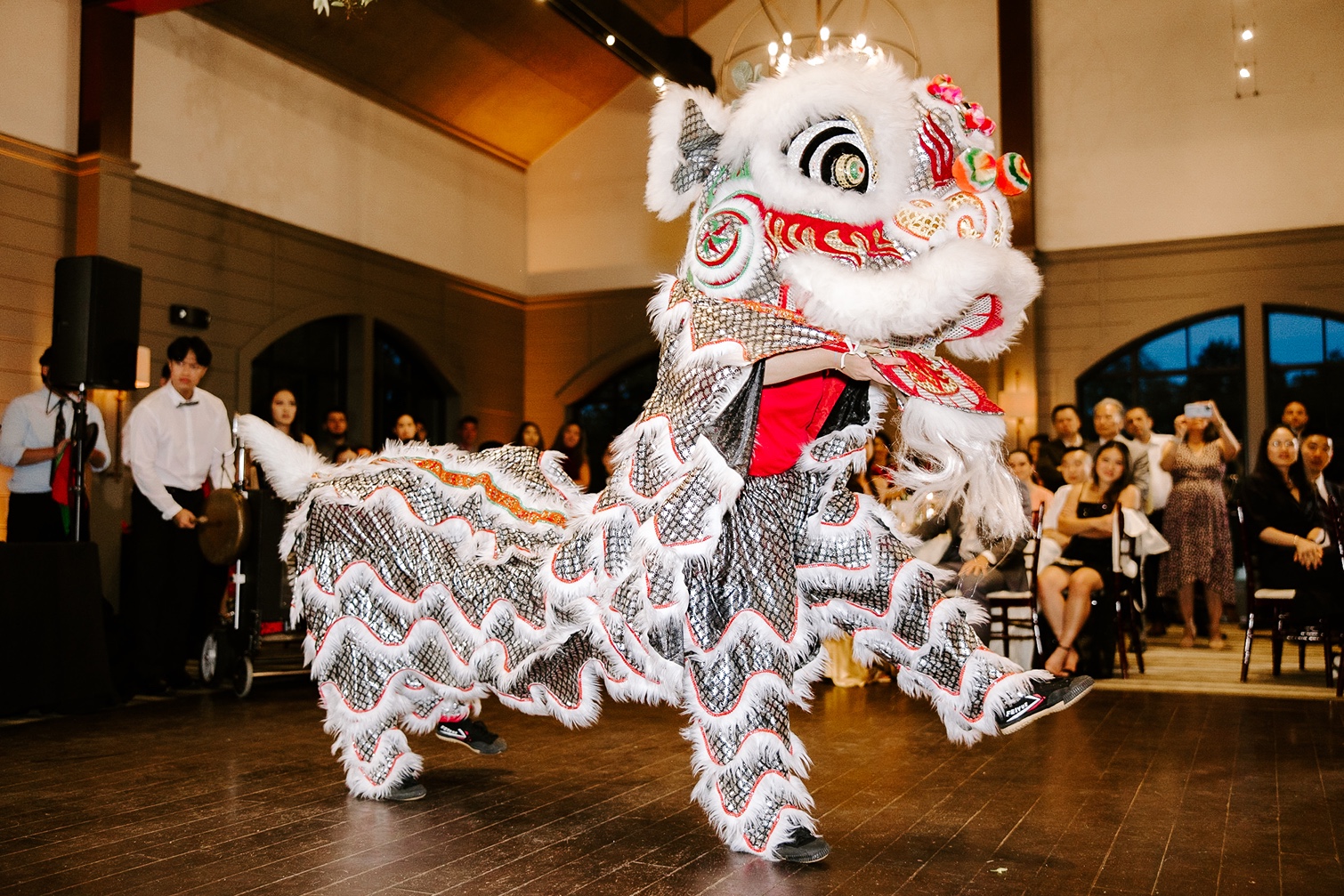 Traditional Lion Dance at wedding reception
