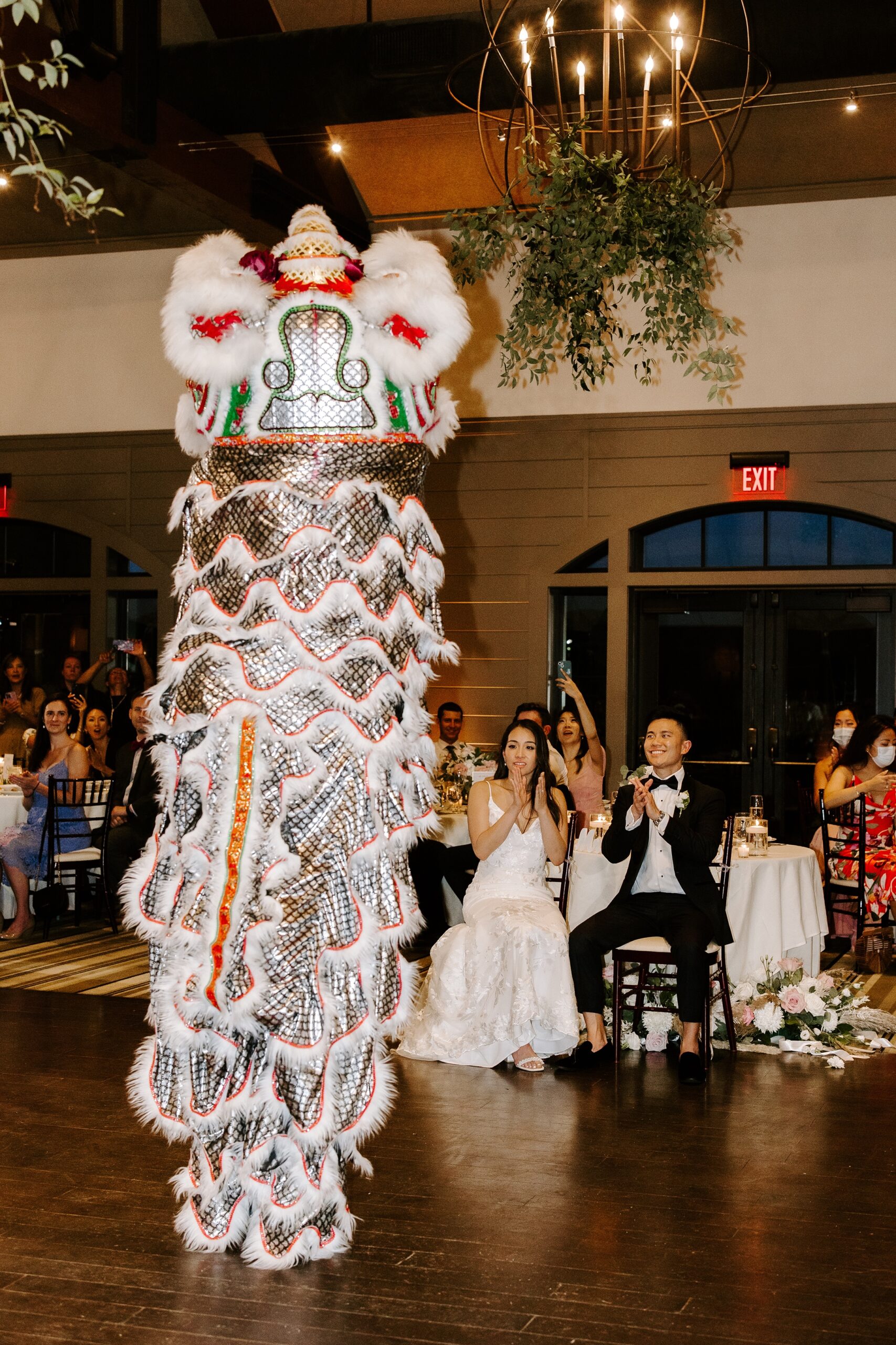 Lion Dance at Labelle Winery wedding reception