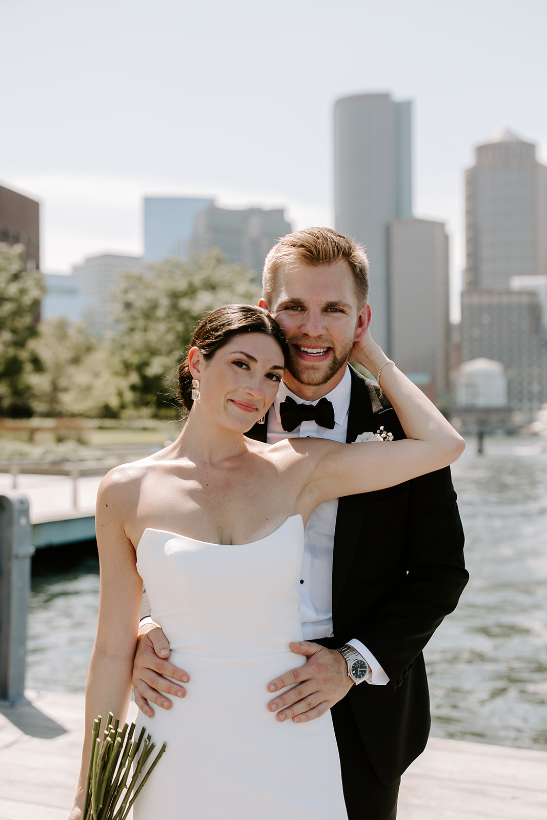 Gorgeous new husband and wife pose for their dreamy Boston wedding photography