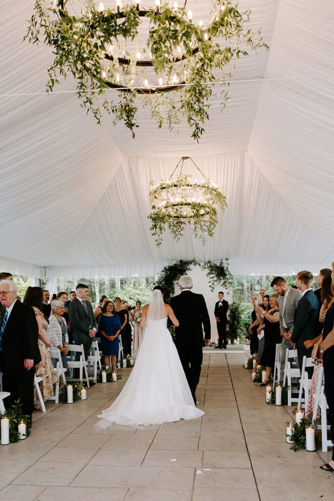 Bride and father walk down the aisle during her dreamy wedding day!