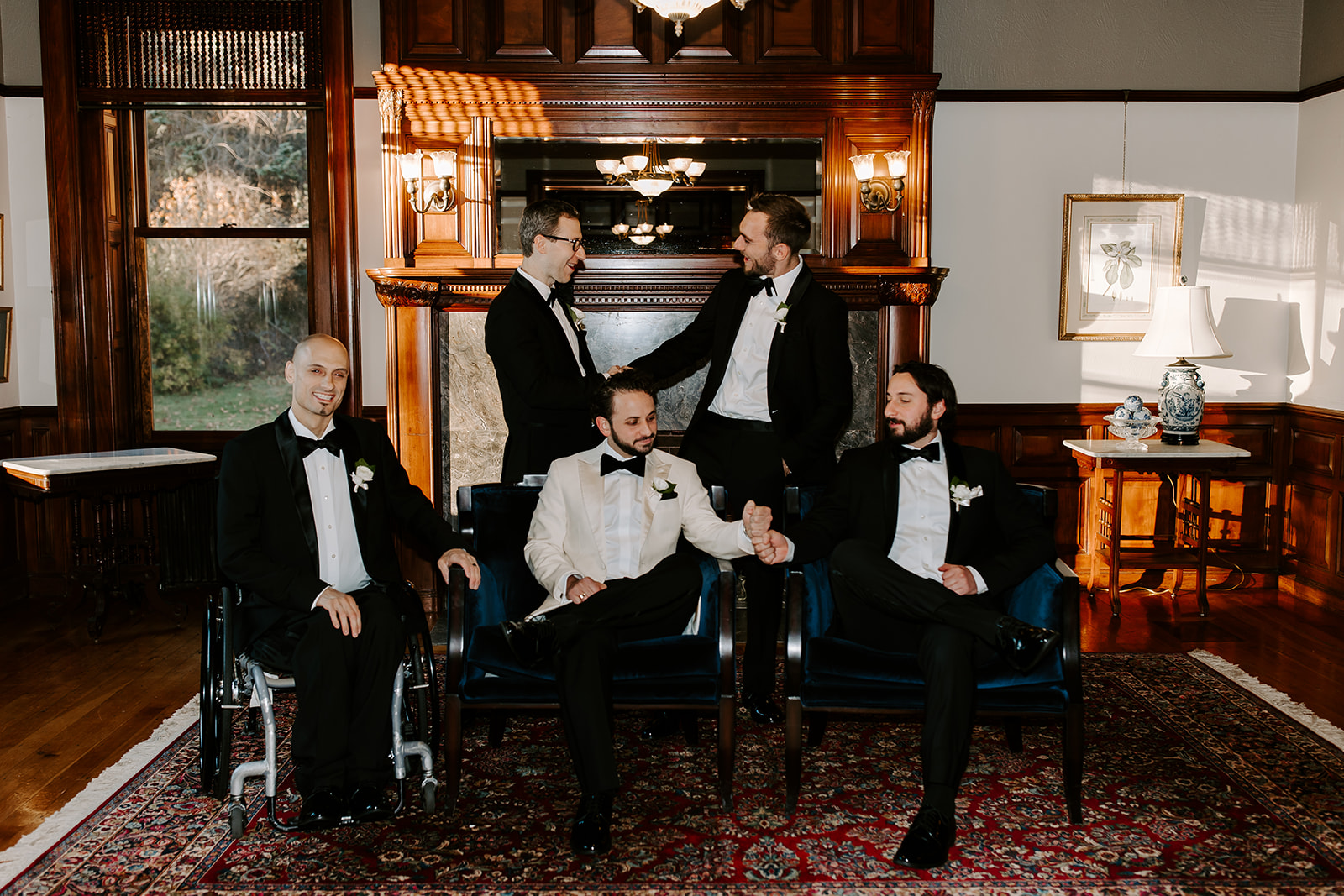 Groomsmen pose together before the dreamy wedding day