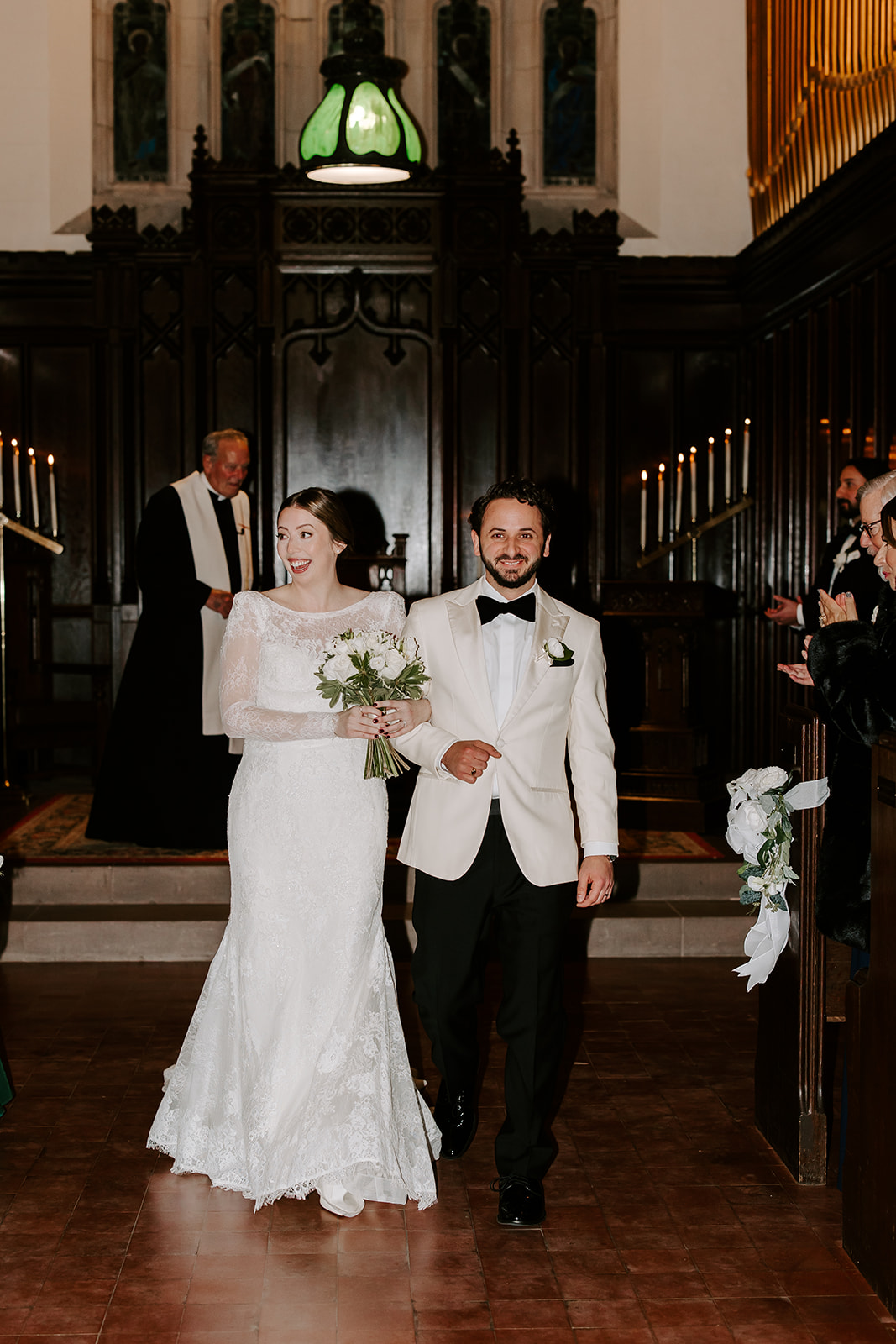 New husband and wife exit their dreamy Stevens estate wedding ceremony