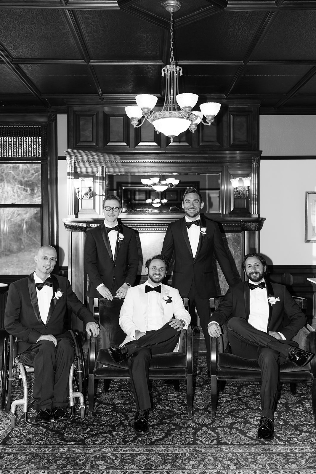 Groomsmen pose together before the dreamy wedding day