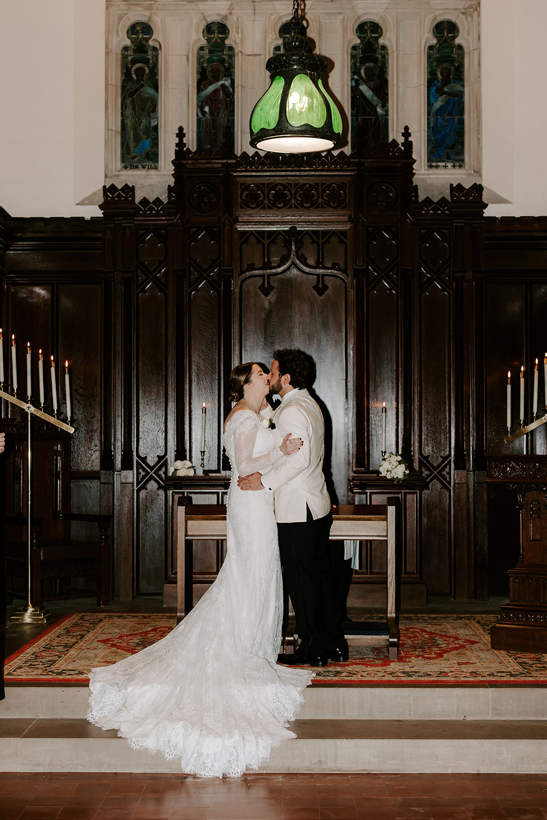 Stunning bride and share a kiss after their dreamy Stevens estate wedding!