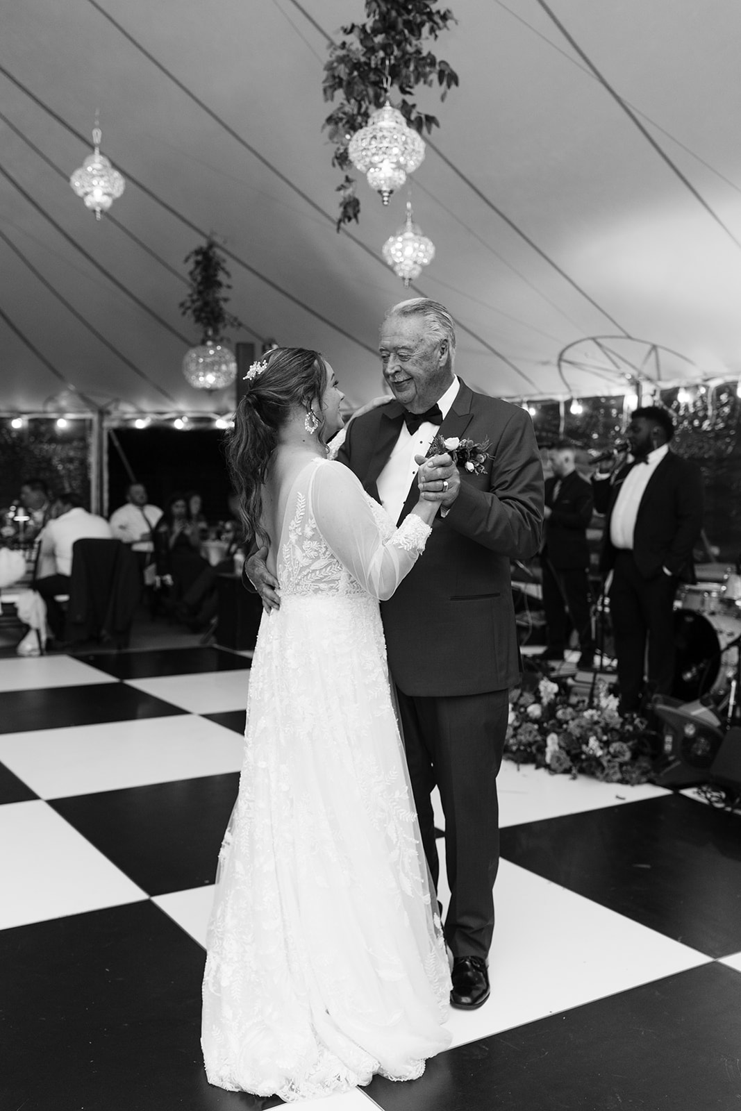 bride and her father share a dance during her stunning willowdale estate wedding reception