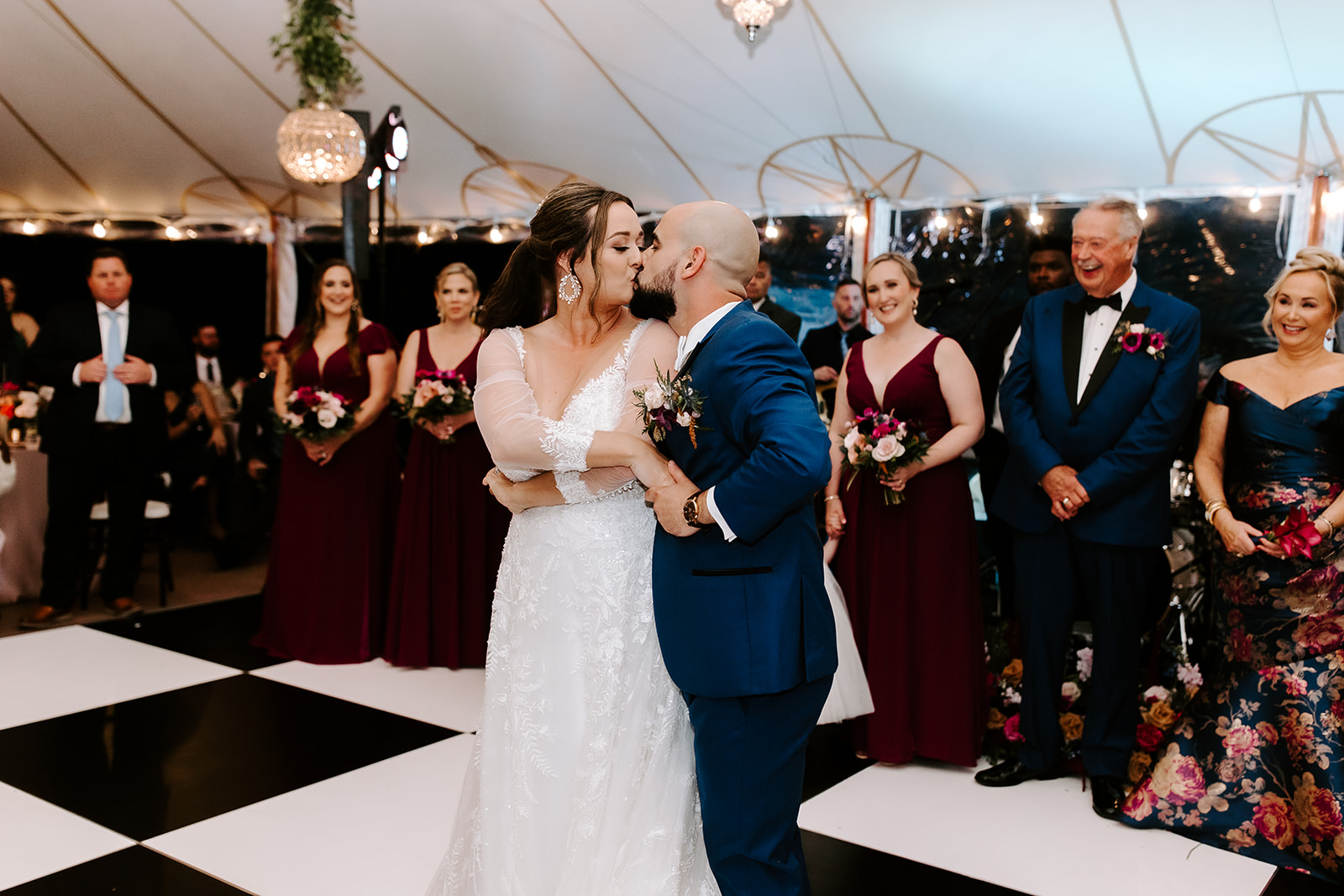 Bride and groom dance the night away at their willowdale estate wedding
