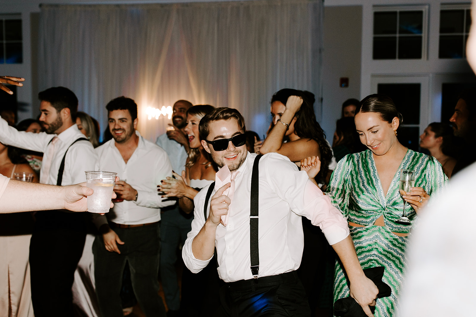 Guests dance and celebrate the perfect New England wedding day