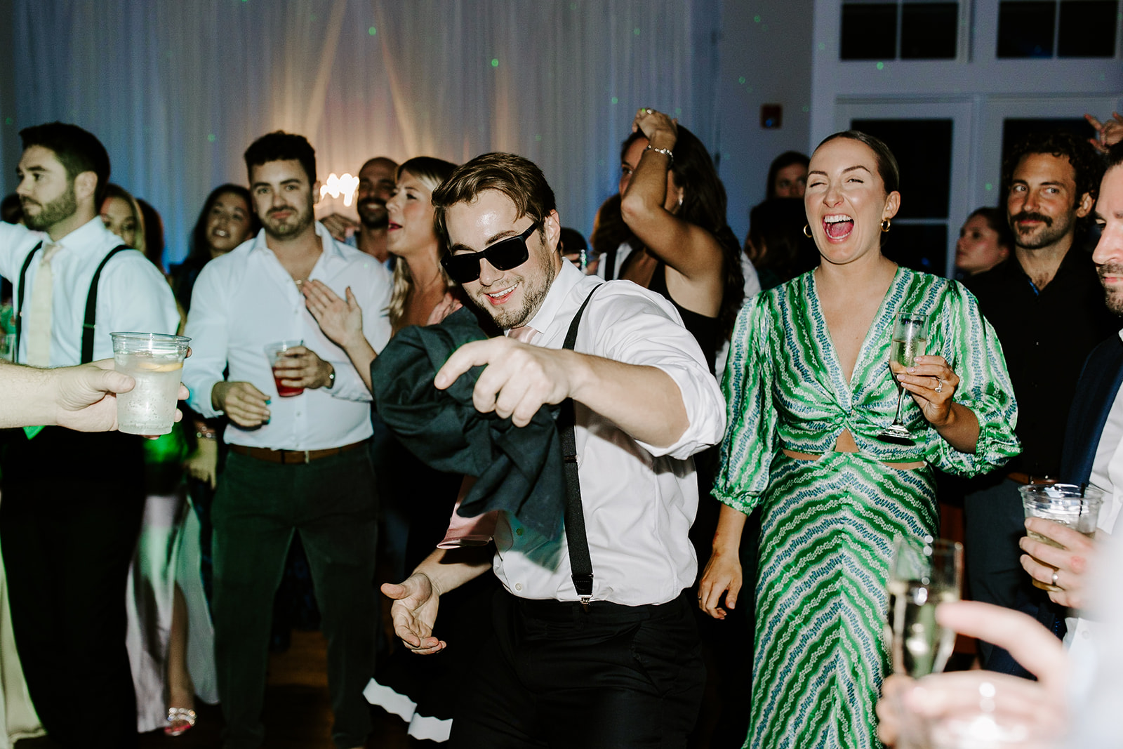 Guests dance and celebrate the perfect New England wedding day