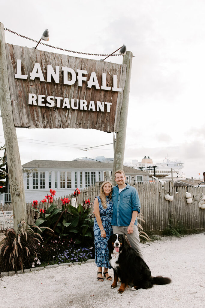 couple in front of resteraunt