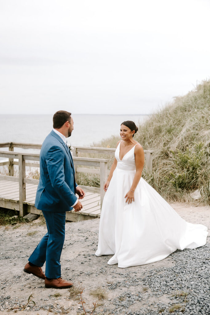 bride seeing groom for the first time