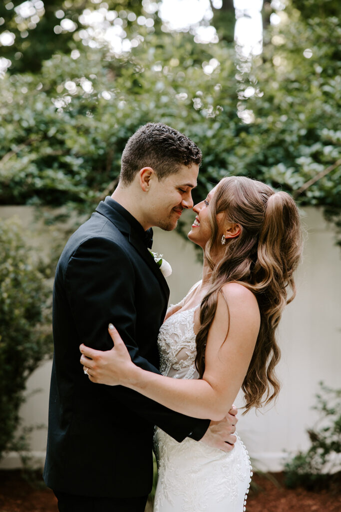 Romantic portrait of couple during golden hour