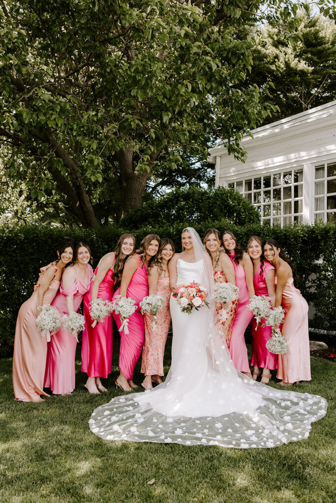 bridesmaid matching colorful and bright