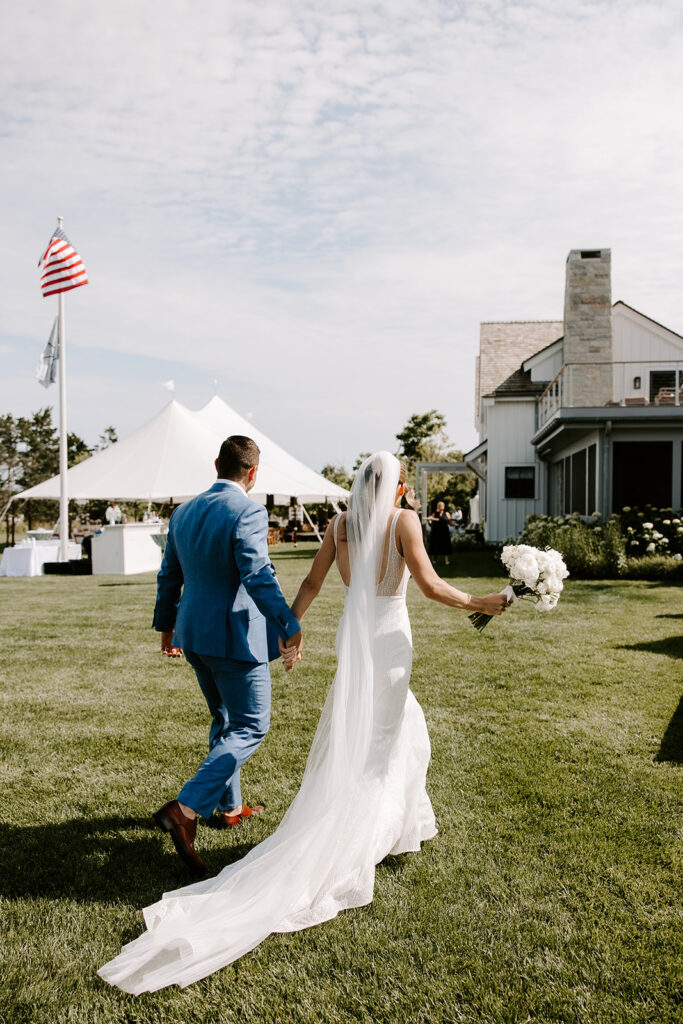 bride and groom exiting ceremony