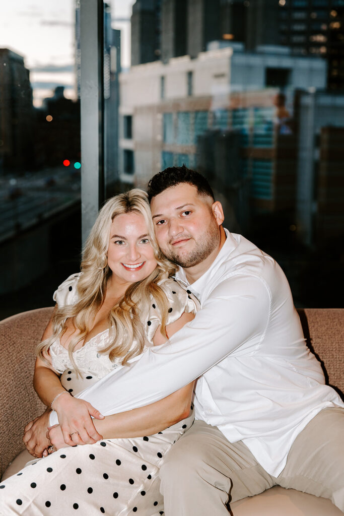 couple with city in background