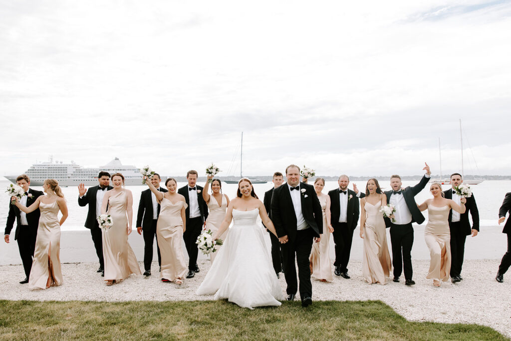 Full wedding party at belle mer