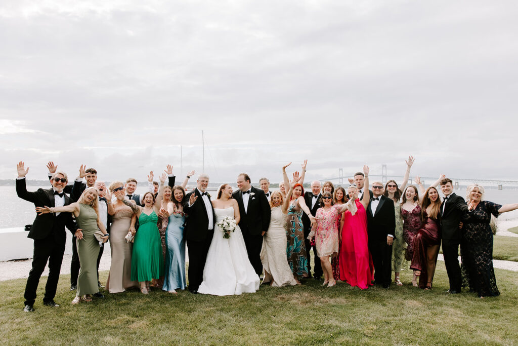 all the colorful dresses and joy during cocktail hour