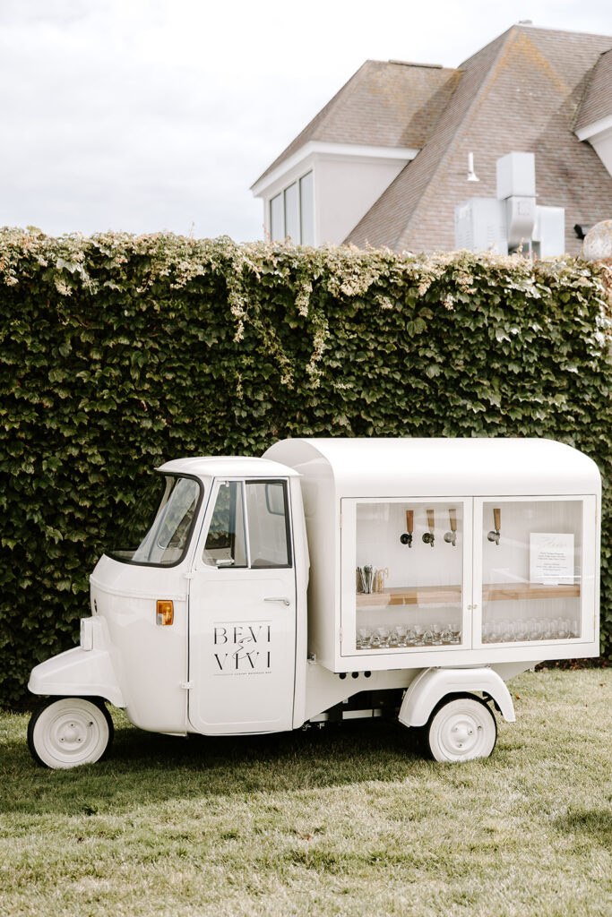 Drink cart by Bevi e Vivi with custom wedding cocktails