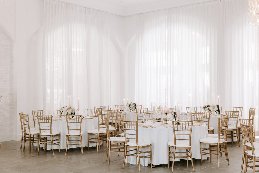 belle mer reception space set up