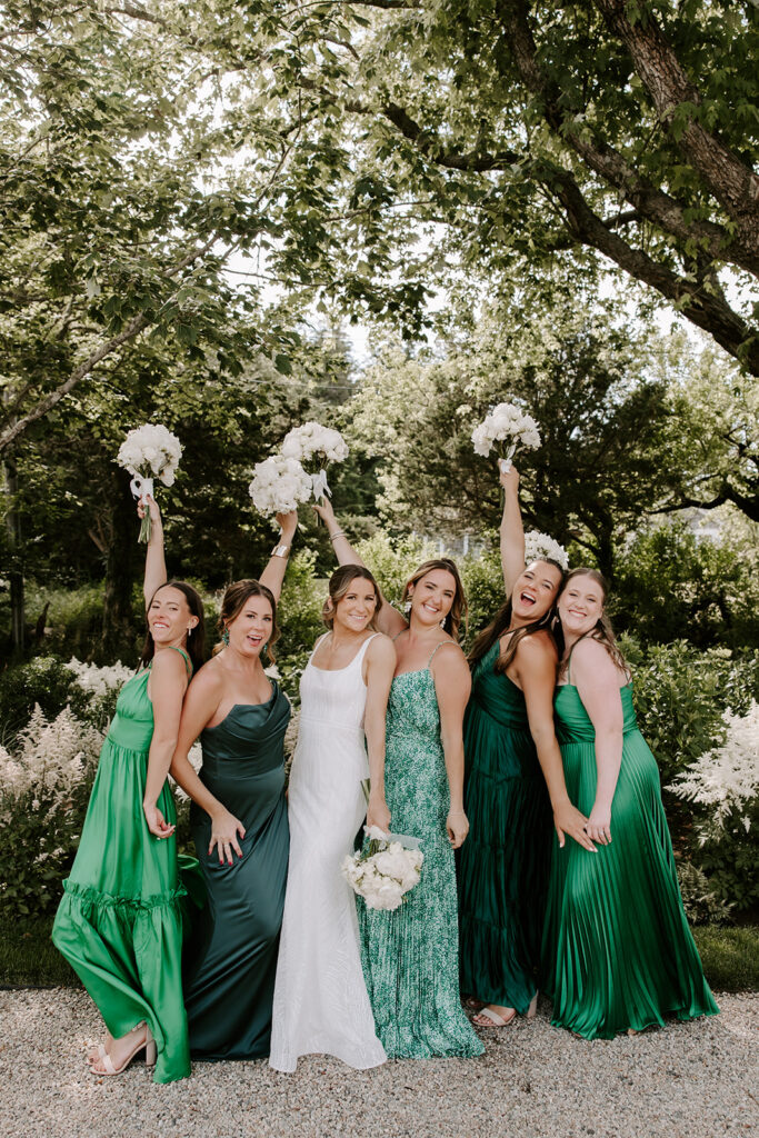 vibrant summer greens bridesmaid portraits