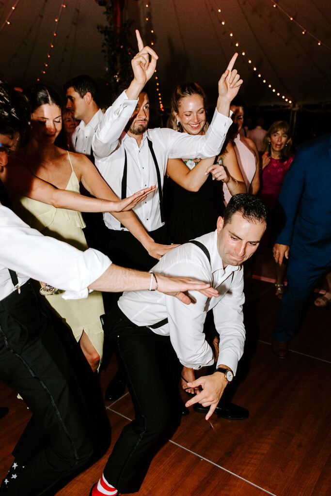 fun wedding party dancing
