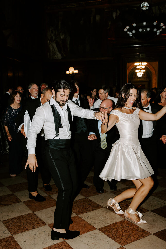 bride and groom doing armenian dance