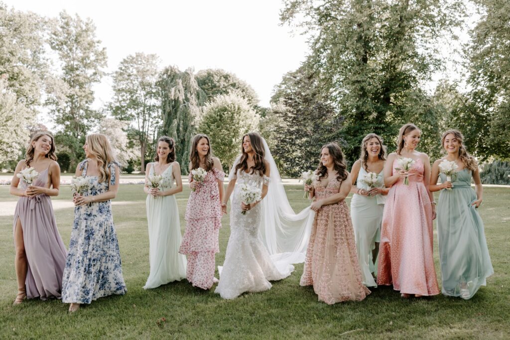 Golden hour portraits at Rosecliff Mansion Newport RI wedding photographer