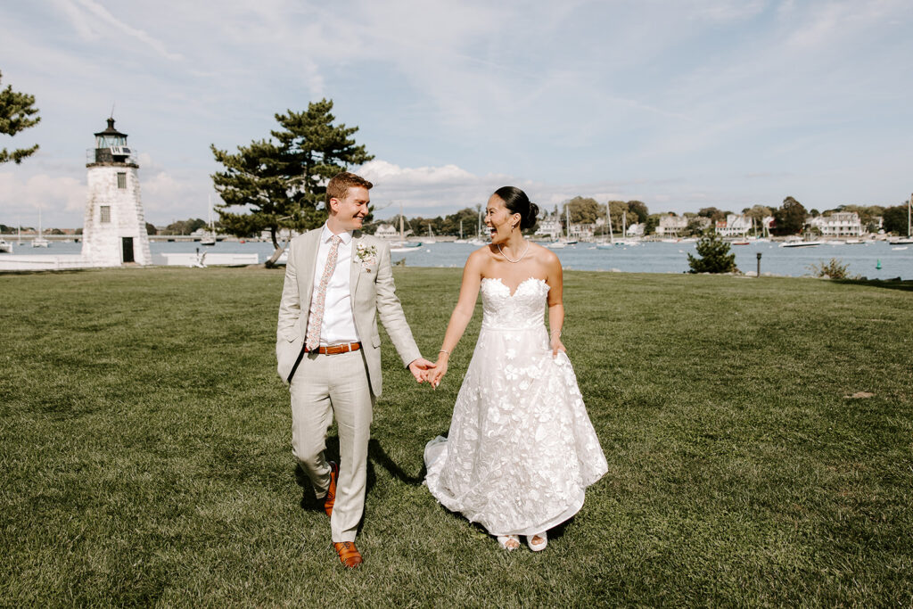 Bride and groom portraits at Newport Harbor Island Resort Newport RI