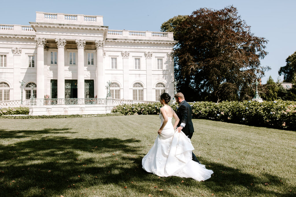 Wedding portraits at Marble House Vanderbilt estate Newport Rhode Island
