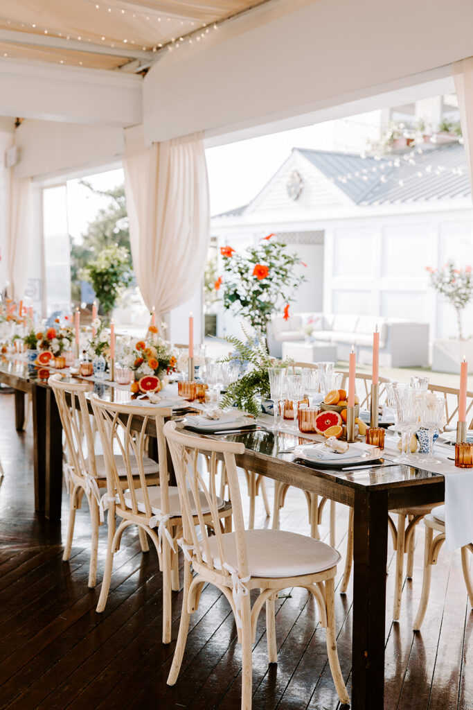 Regatta Place wedding reception tent details Newport Rhode Island